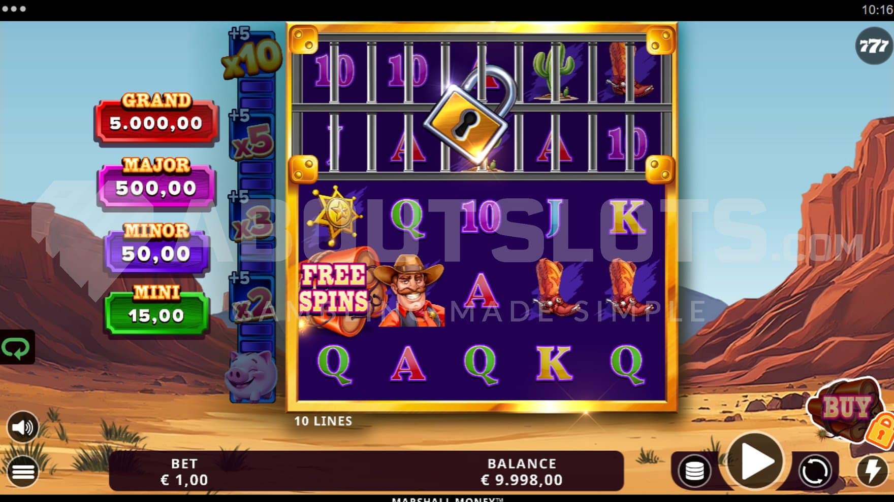 A casino slot in the wild west.