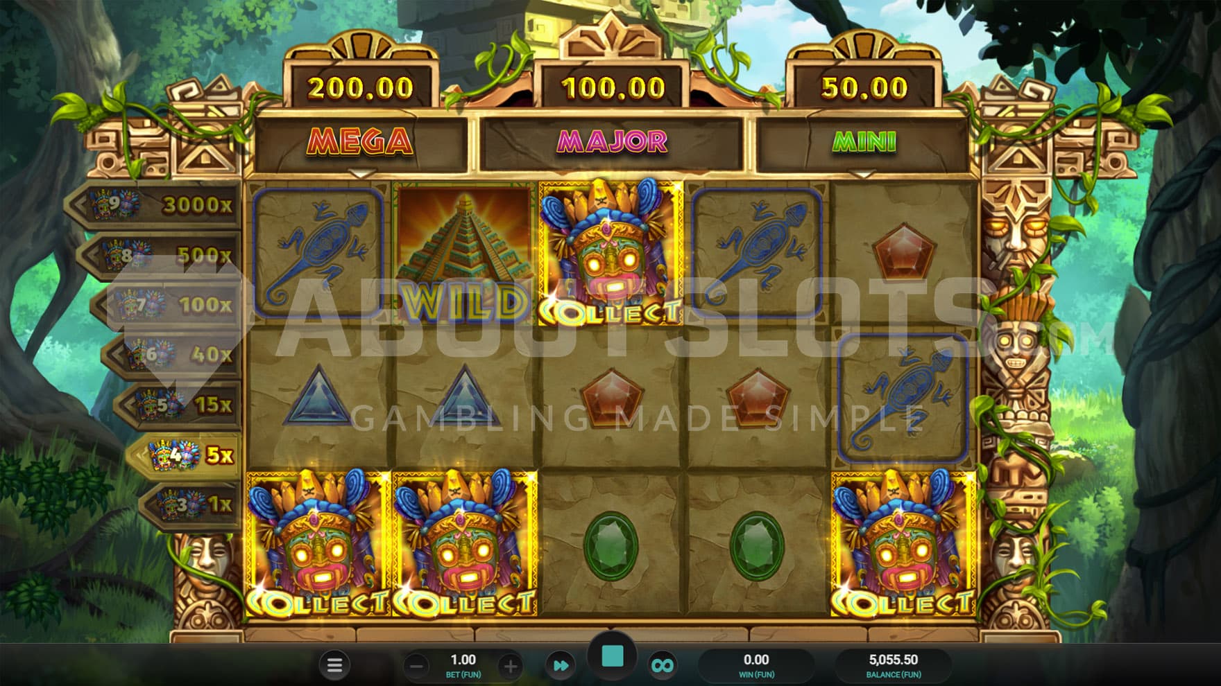 Ladder feature triggered in the base game, awarding an instant prize for 4 Collect symbols scored simultaneously.