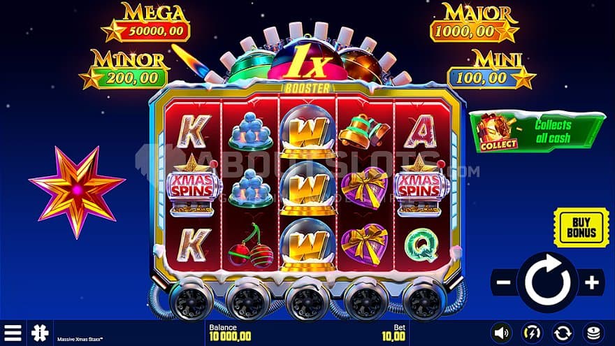 A casino slot with a Christmas theme.