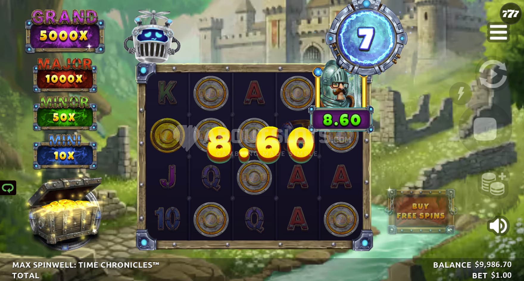Screenshot of the Cash Collect feature triggered in the base game.