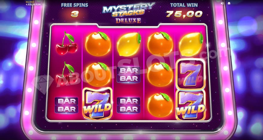 Free Spins feature where you can see three wild symbols.