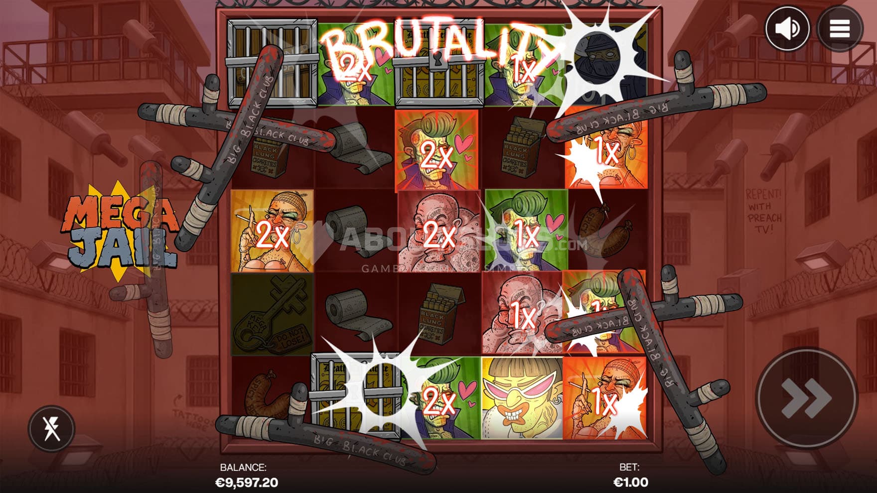 Screenshot of the Police Brutality modifier triggered in the base game.