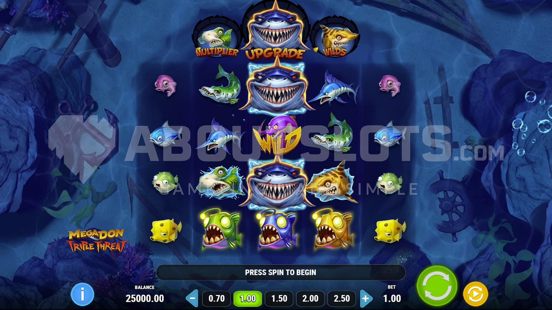 Base Game view of a 5x4 grid on a backdrop of an ocean bed with shipwreck parts scattered around.