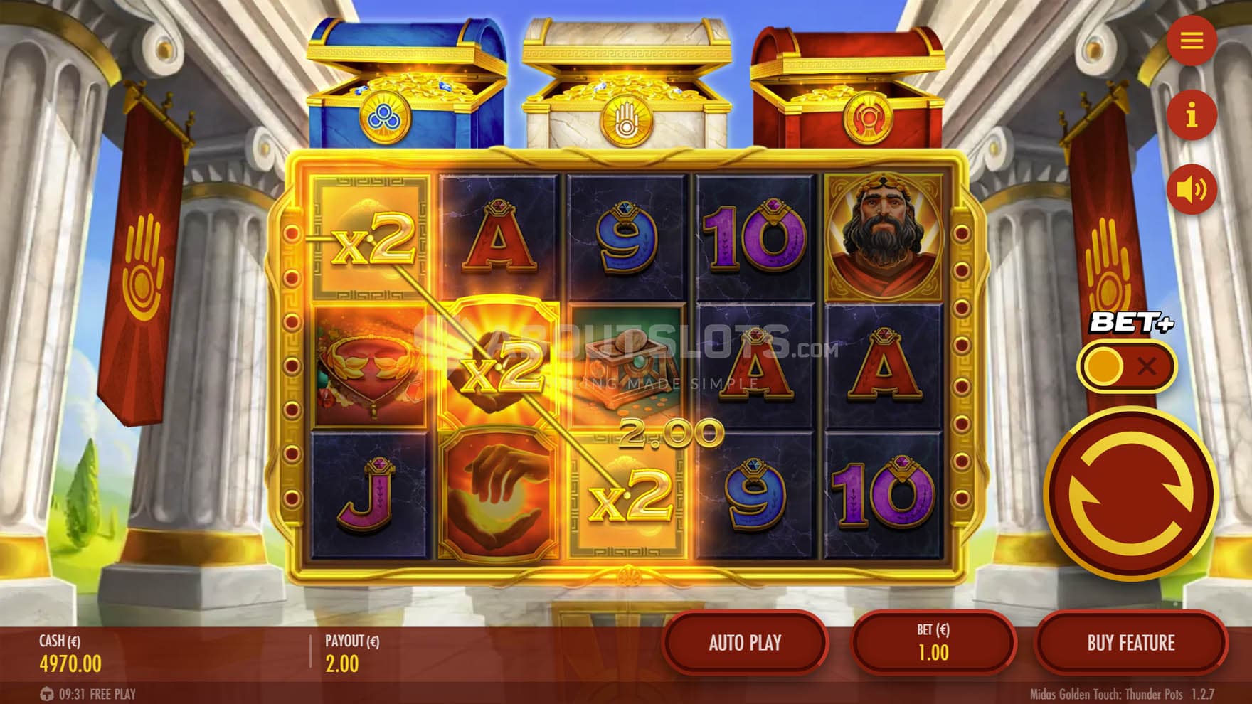Wild Payline Multiplier triggered in the base game.