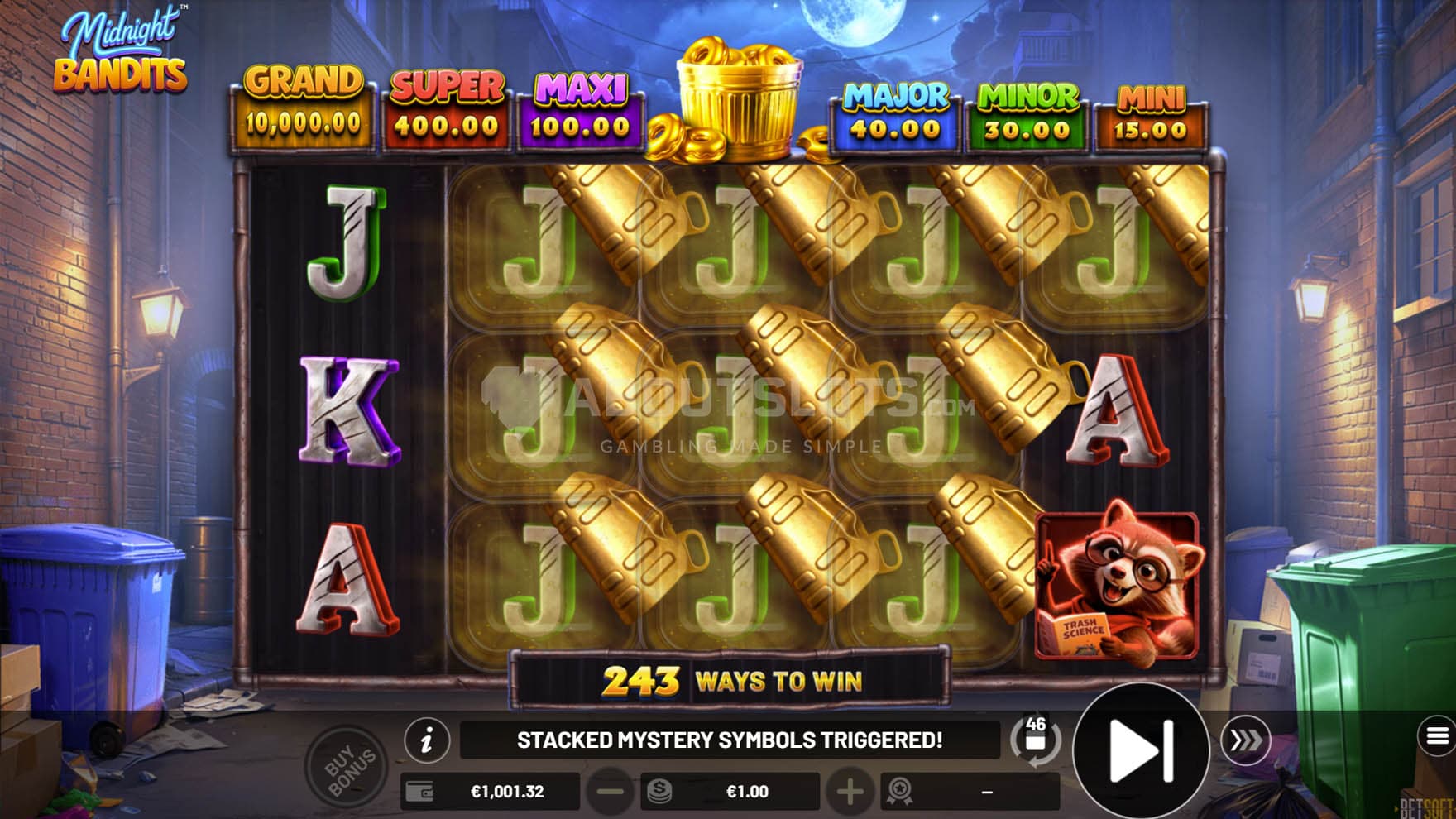Mystery Symbol in the base game revealing a matching paying symbol.