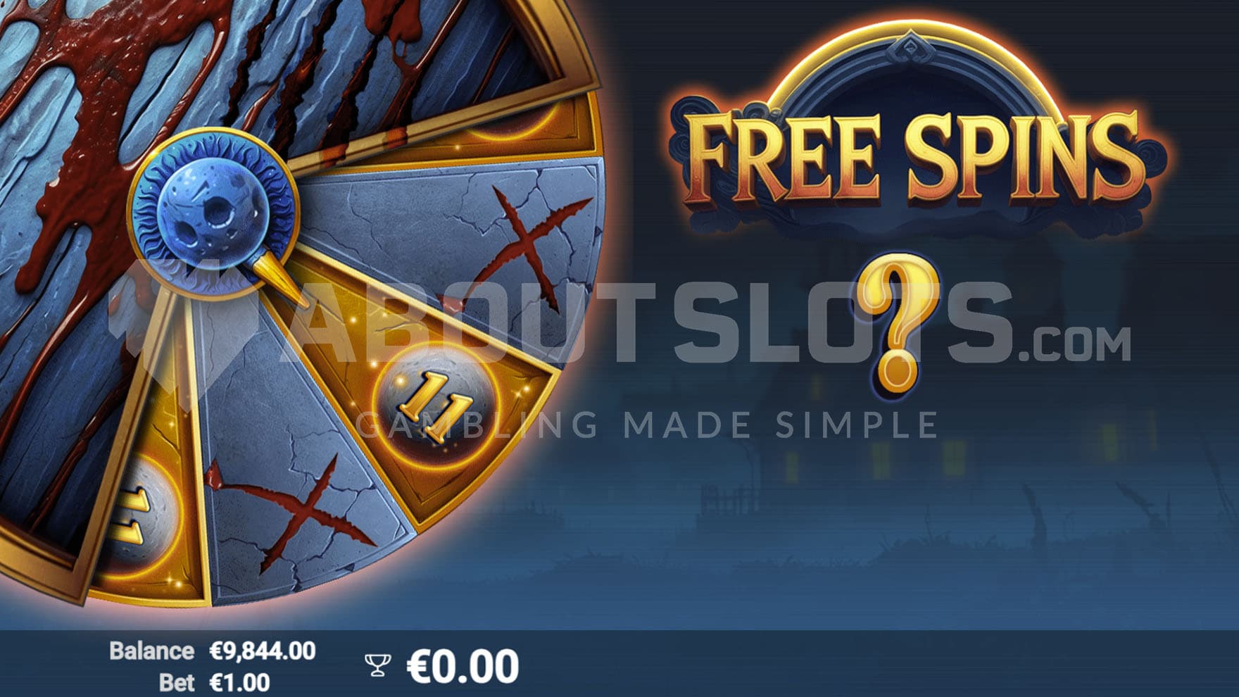 Gamble Wheel available before free spins, where players can gamble to win more spins.