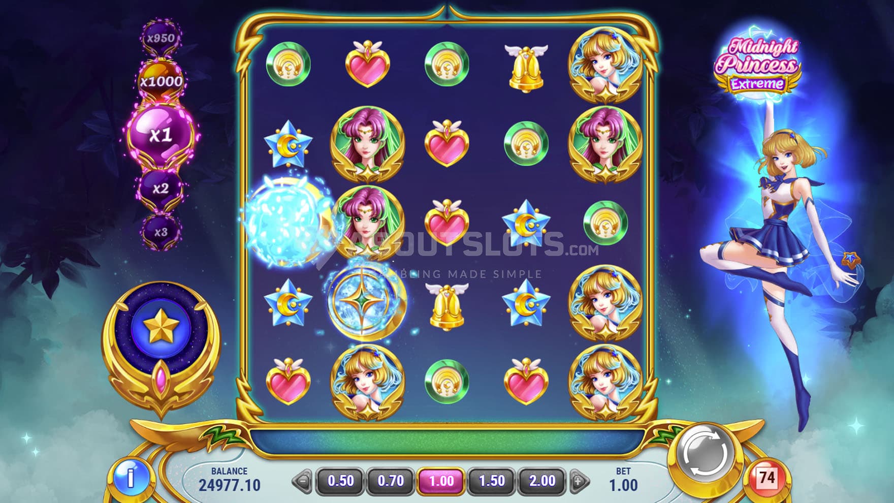 Girl Power triggered in the base game with the Star princess adding 2 Wilds to the grid.