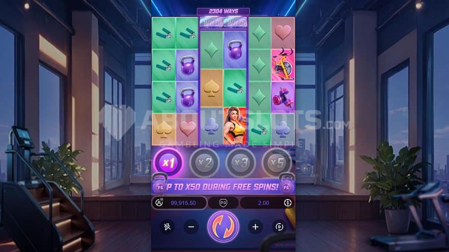 A casino slot with a training theme.