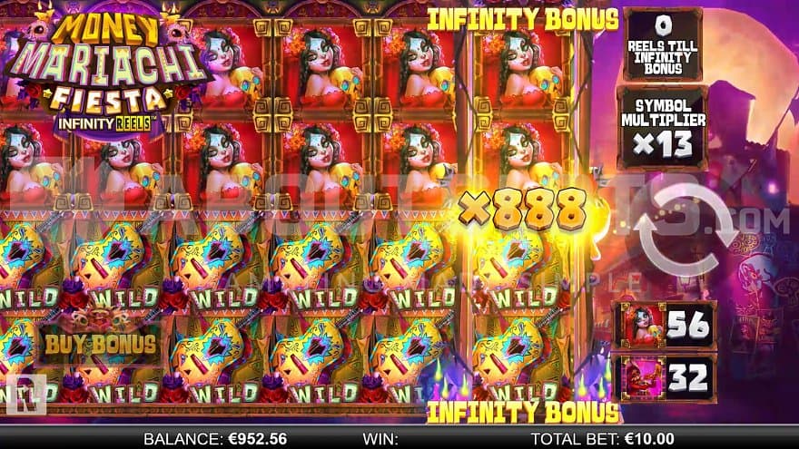 A win of 888X the bet for landing 12 consecutive wins.