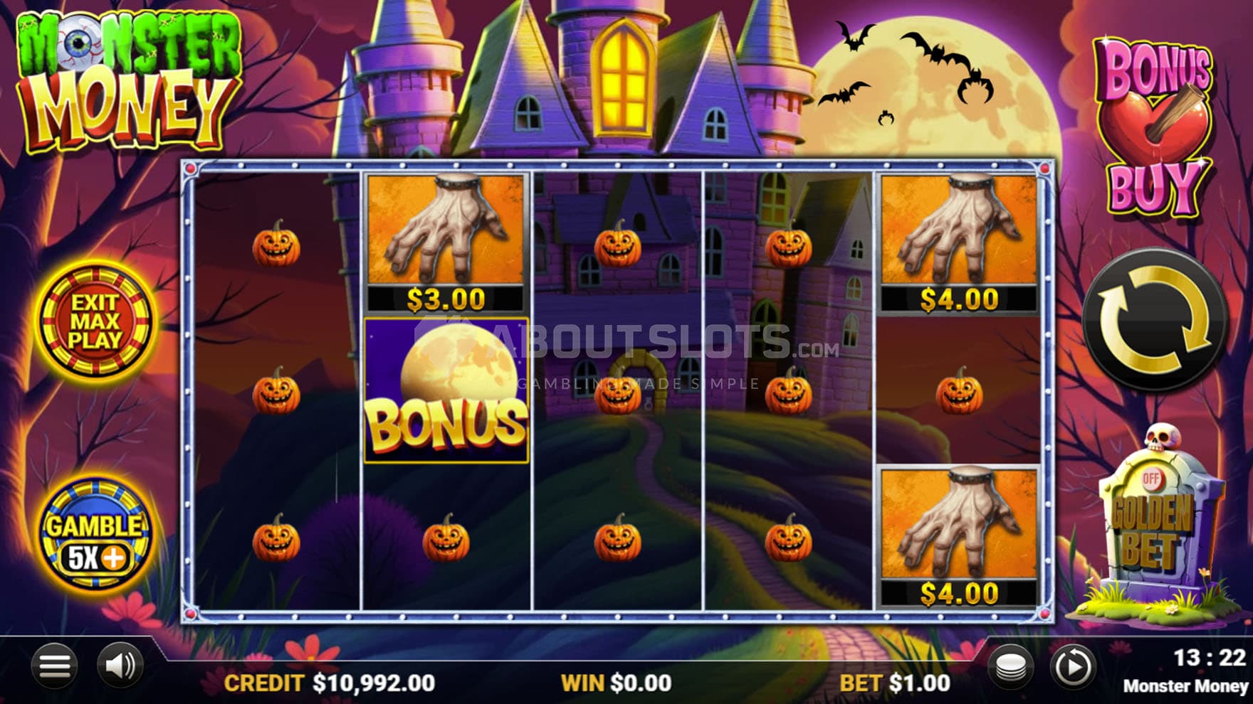 Screenshot of the Max Play mode in progress.