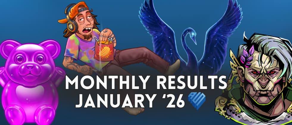 The icons from the four hottest slot releases of January 2026 are being shown, namely Sugar Rush Super Scatter, Laced, Cygnus 6, and Gods Go Pew Pew.