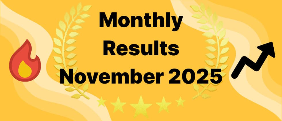 Banner presenting a text saying Monthly Results November 2025.