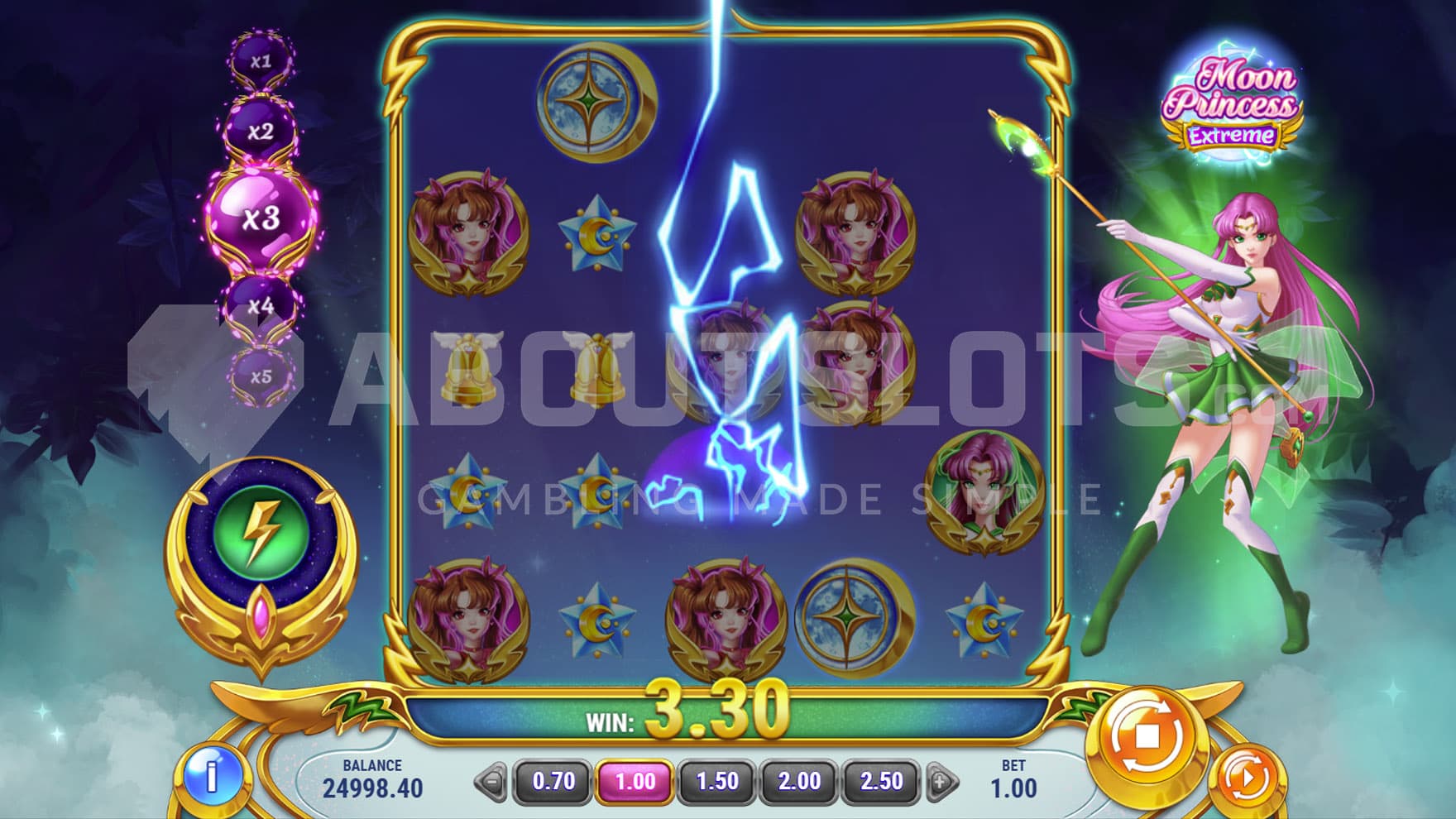 Girl Power feature triggered in the base game, showing Storm performing her feature.