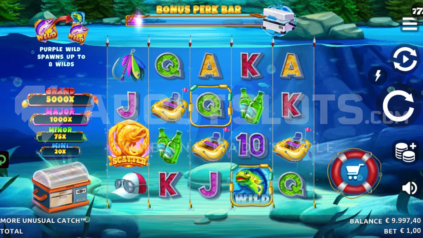 A casino slot under water.