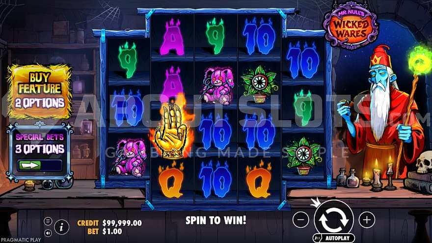 A casino slot with a spooky theme.