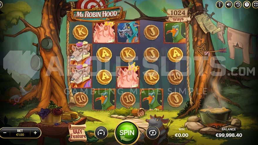 A casino slot in a forest.