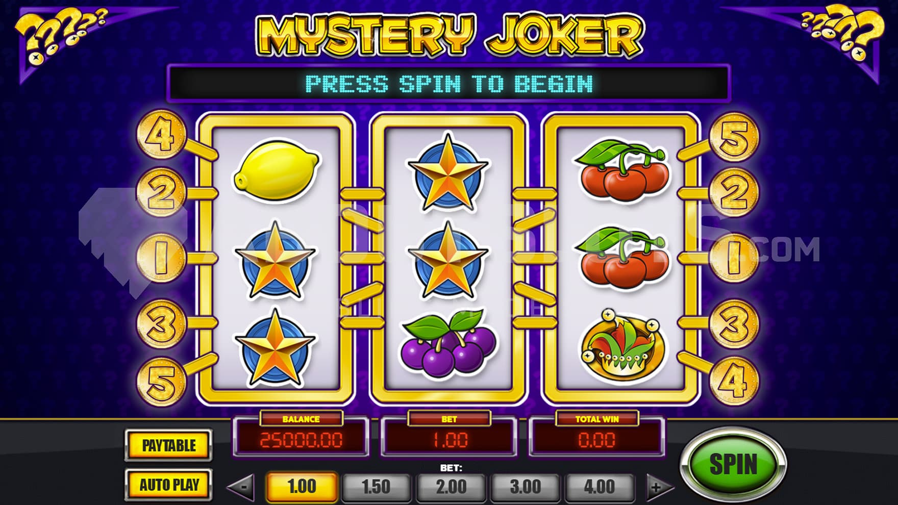 Base Game view of a 3x3 grid on a dark blue backdrop.