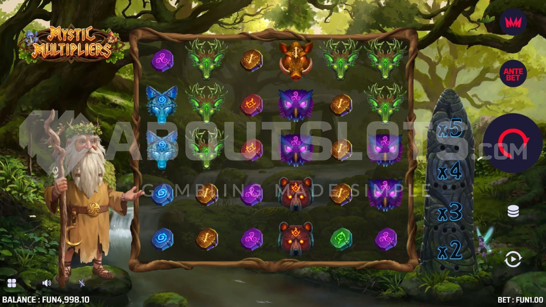 A casino slot with a druid.