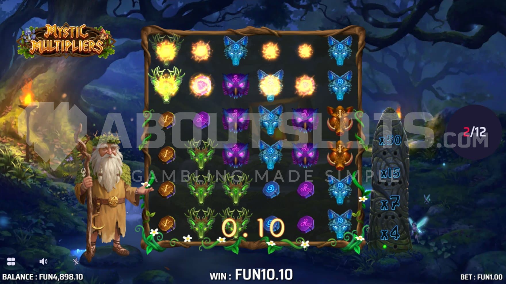 A 0.1x win on a cascade in the Free Spins.