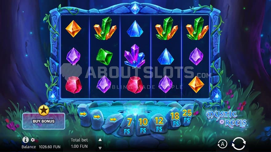 A casino slot with crystals.