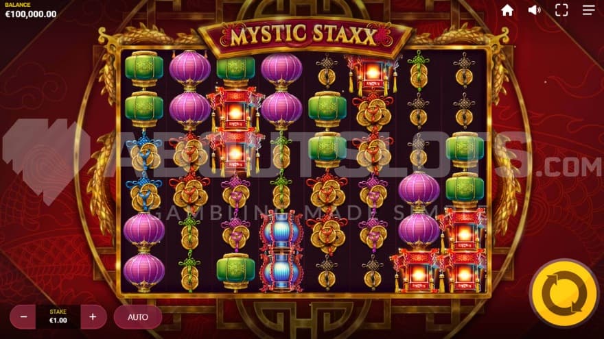 A casino slot with 8 reels and 6 rows.