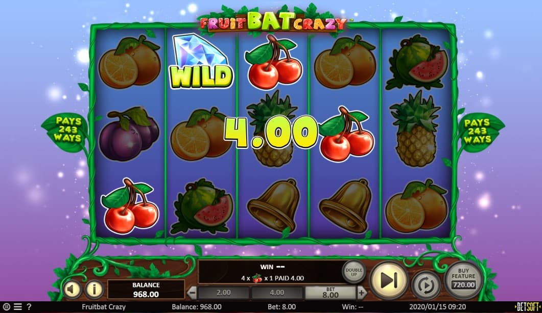 Fruit Bat Crazy Slot Gameplay