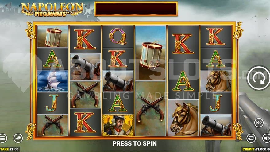A casino slot in in a war setting.