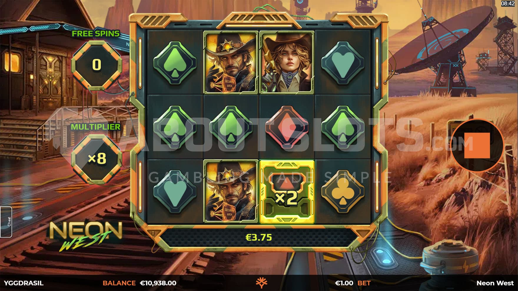 Free Spins bonus with Multipliers active.