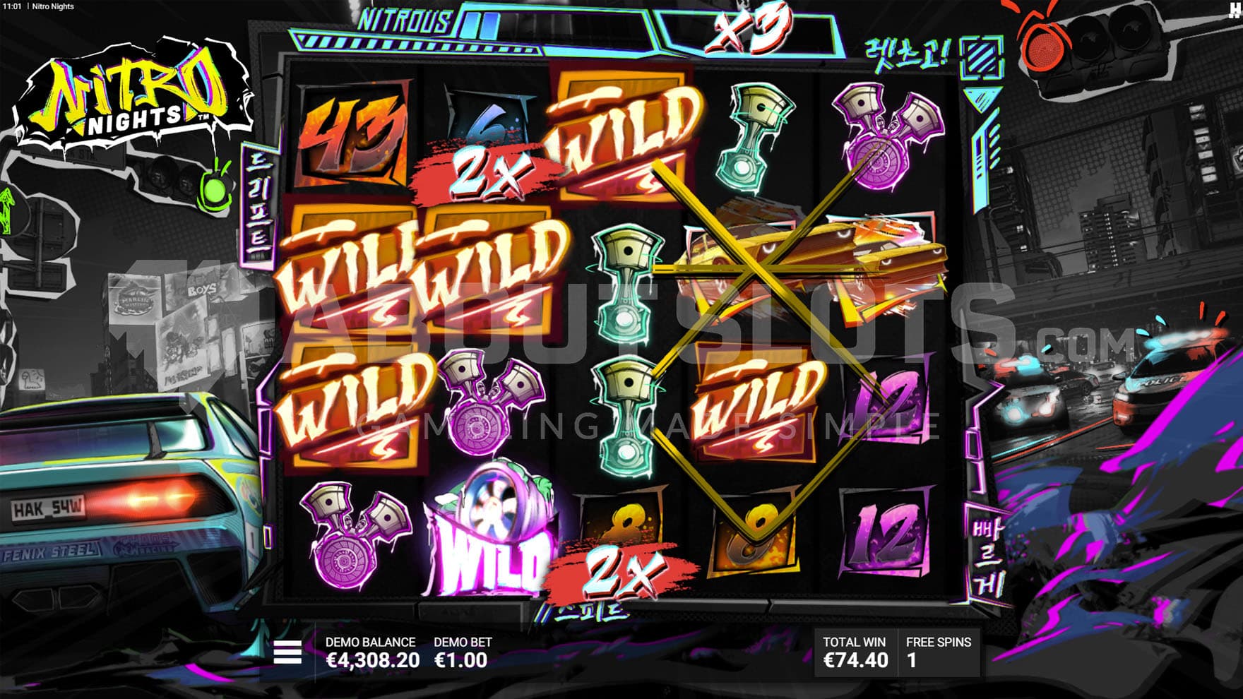 Tokyo Bonus in progress, showing the Epic Nitro feature triggered.