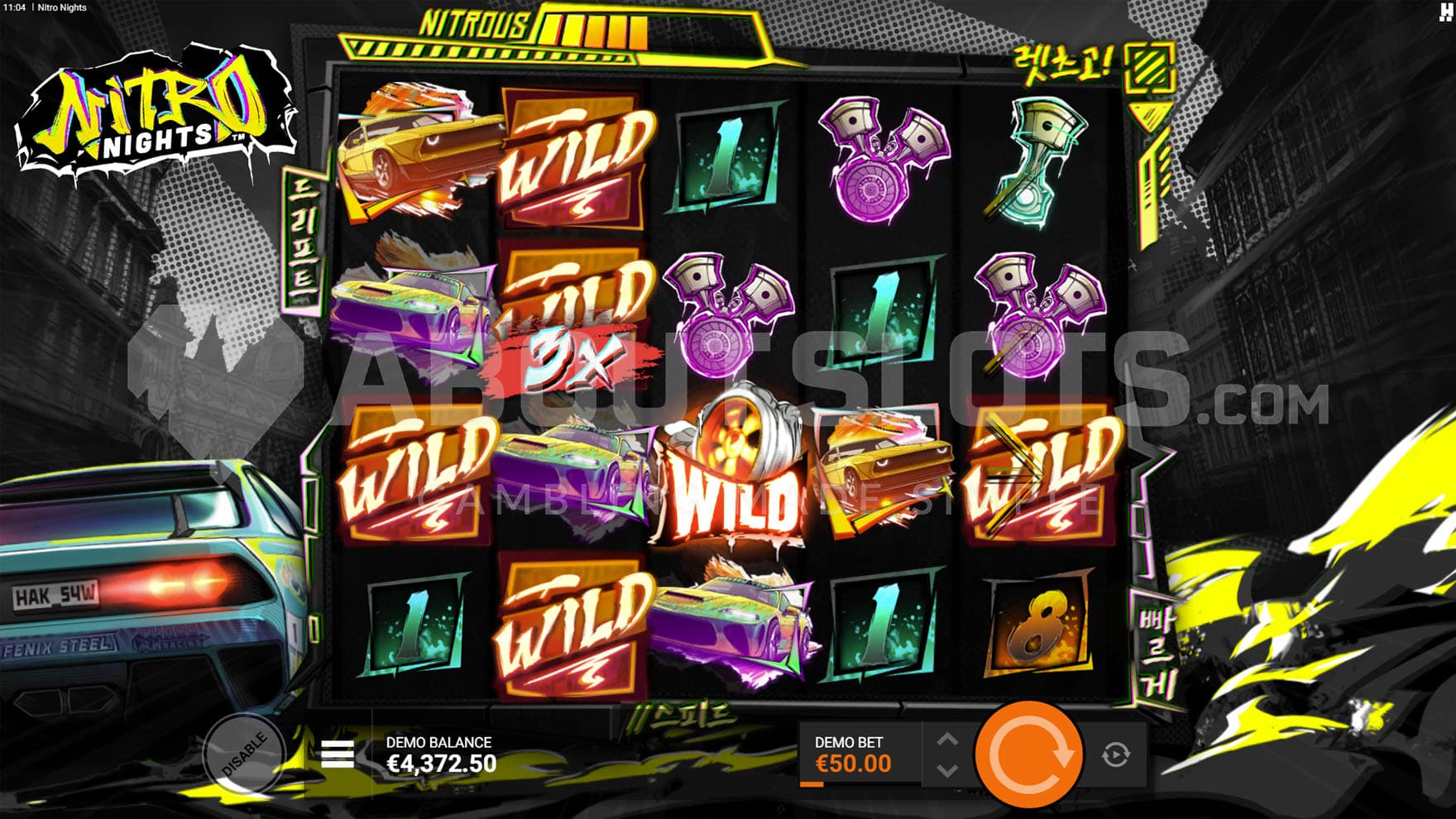 Burnout mode triggered in the base game, awarding Wilds and multipliers.