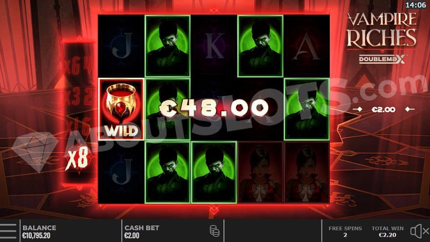 A 24X win in the Free Spins with an 8X multiplier.