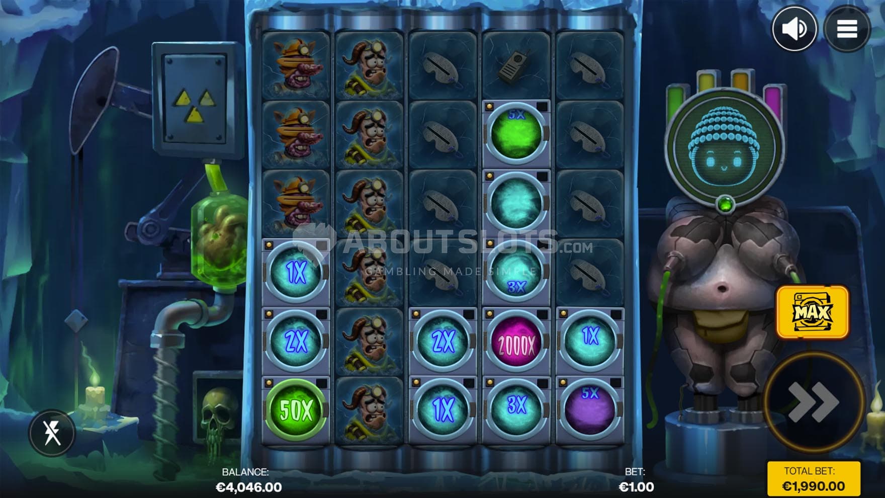 Screenshot of the Laudry Machine feature triggered via one of the Feature Buy options.