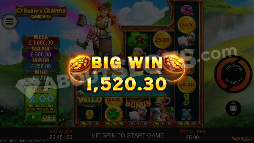 A text saying "Big Win 1,520.30."