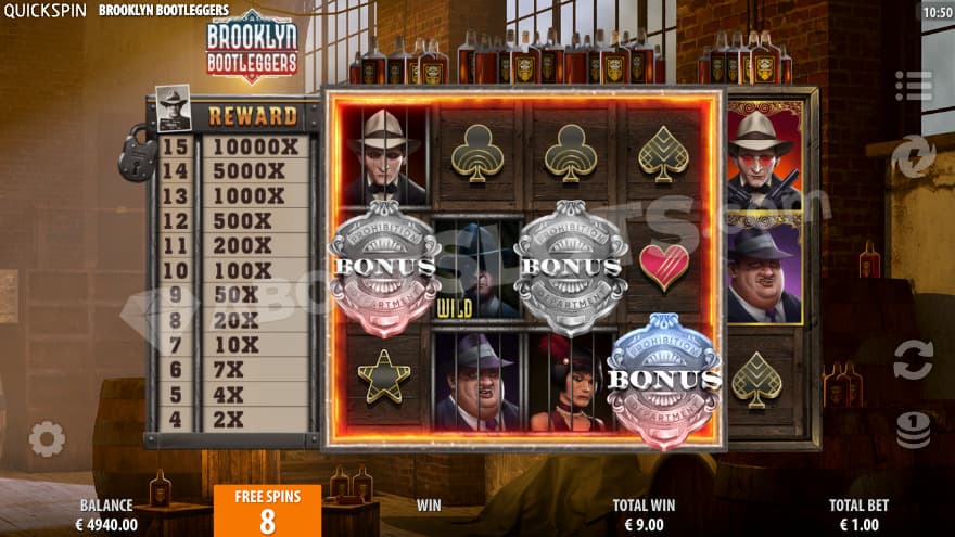 Tip Off Bonus game with a retrigger of extra free spins.