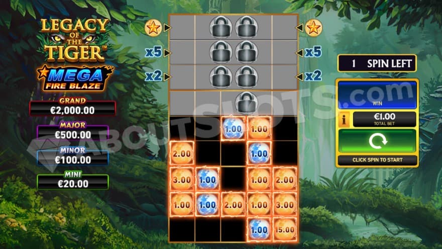 Respin feature with one spin left.