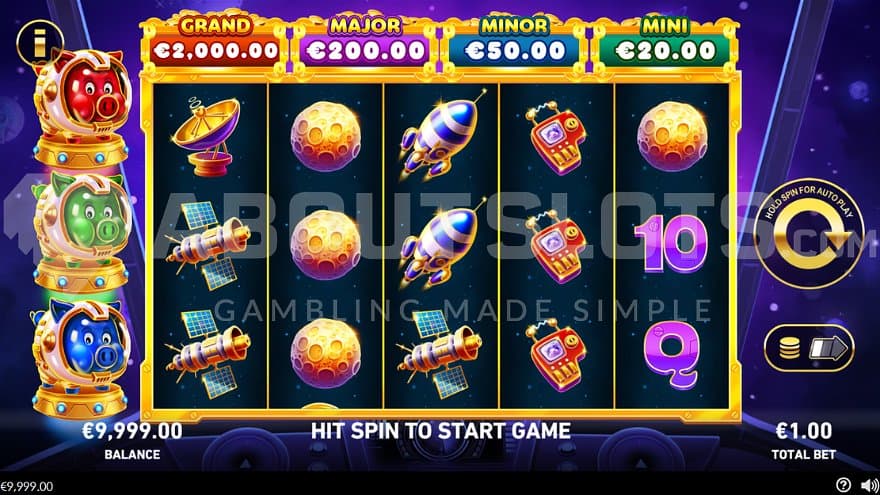 A casino slot with space pigs.
