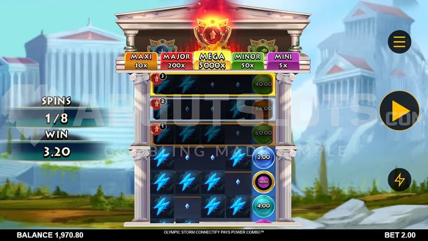 Six rows on the reels in the Free Spins.