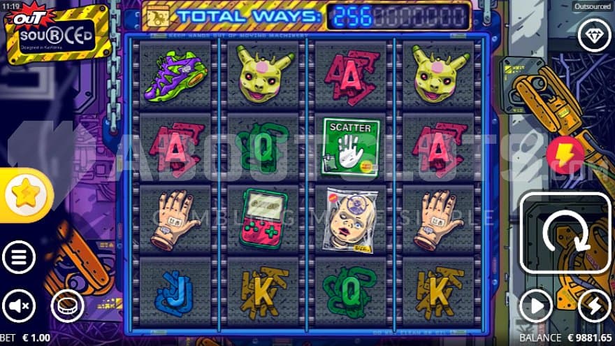 A casino slot with 4 reels and 4 rows.