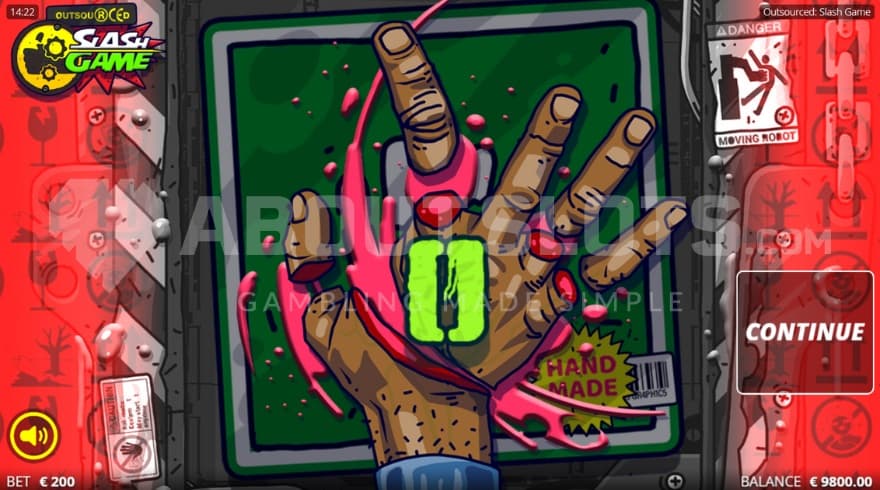 A screenshot of a failed round, winning nothing