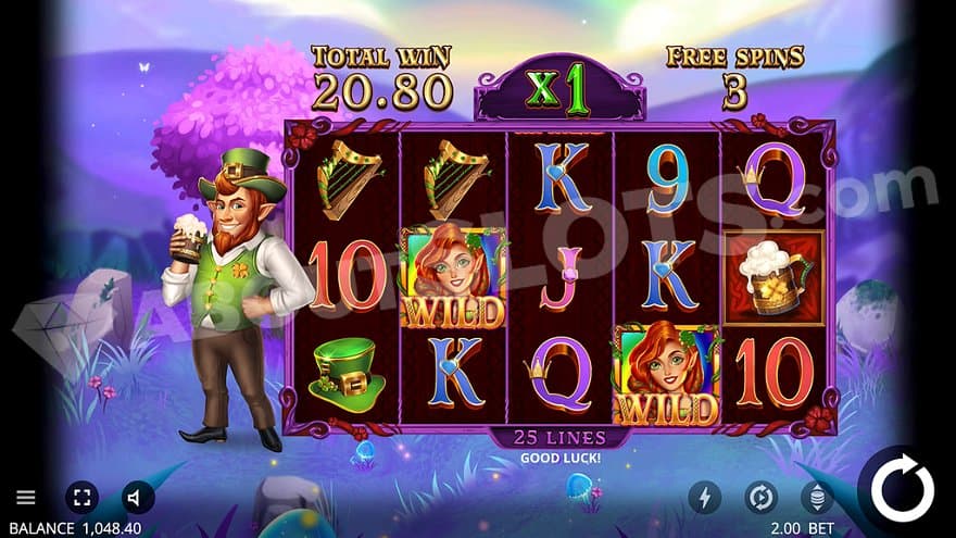 A win of 20.80 on the third spin in the free spins.