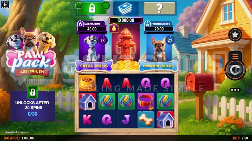 A casino slot with a dog theme.