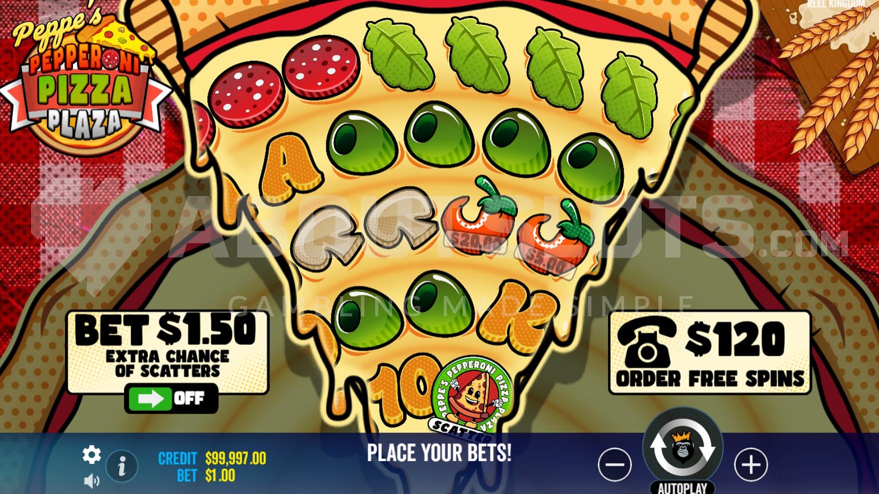 A casino slot in the shape of a pizza slice.