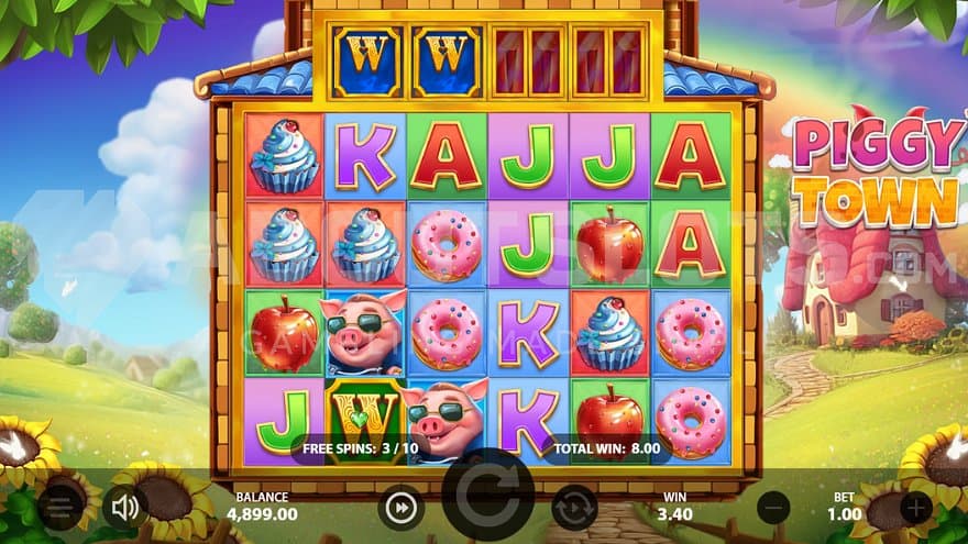 A win of 3.4X the bet on the third of ten Free Spins.