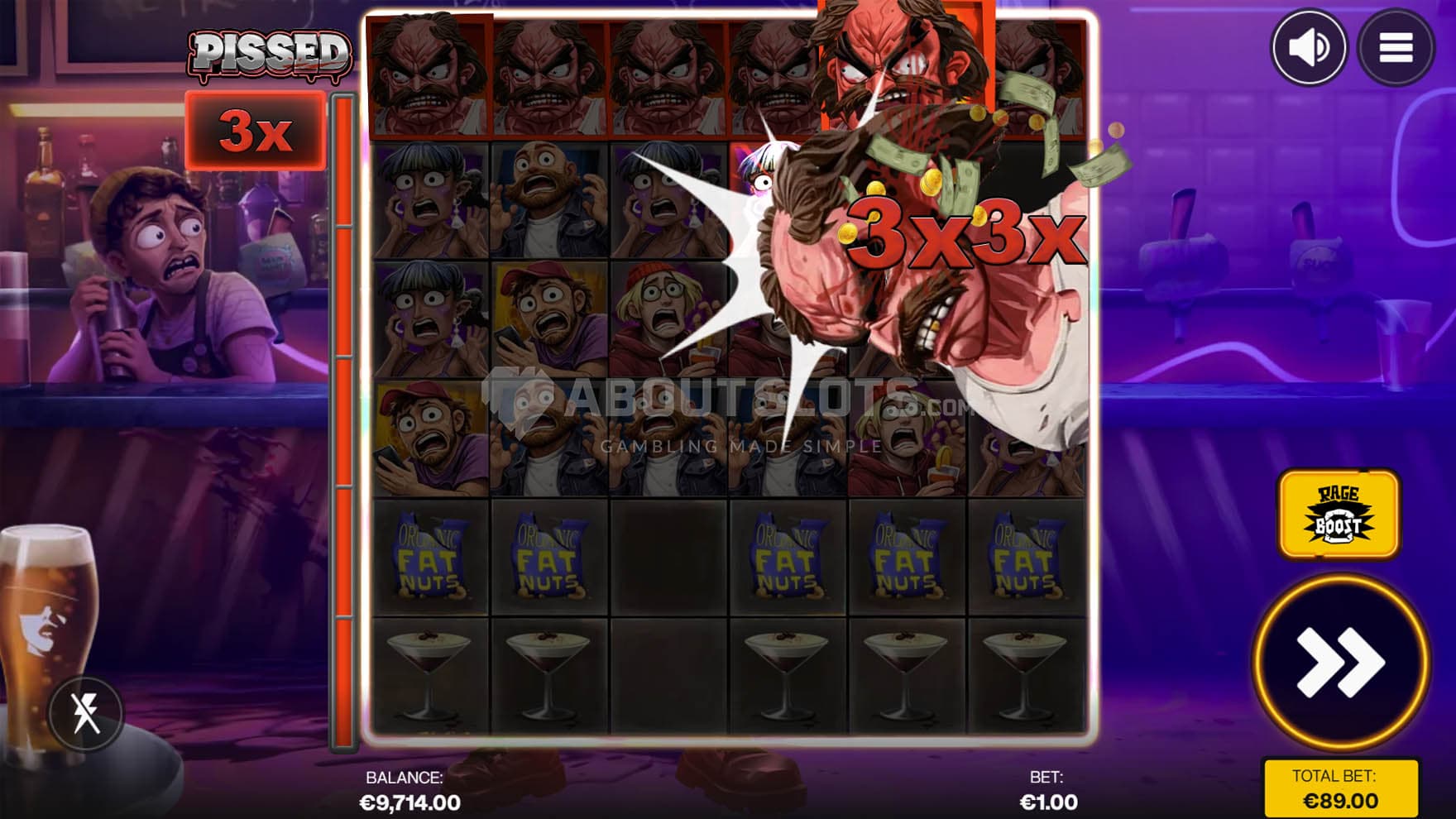Screenshot of the Ultra Smash feature triggered during the base game.