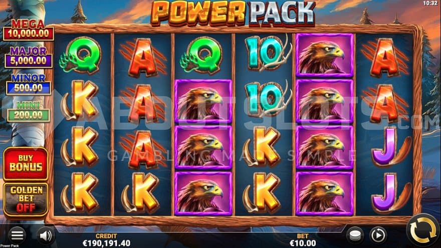 A casino slot with 6 reels and 4 rows.