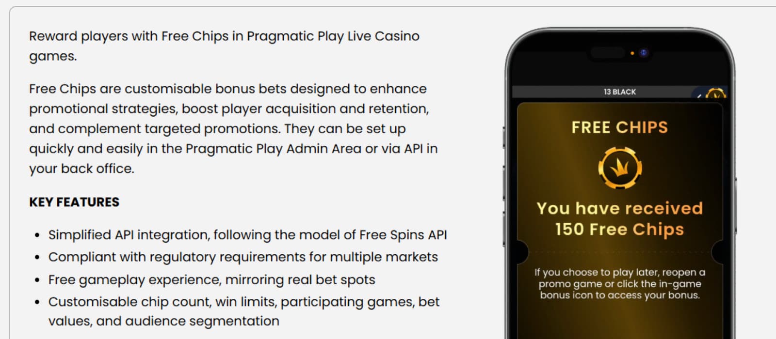 Pragmatic Play Free Chips configuration features