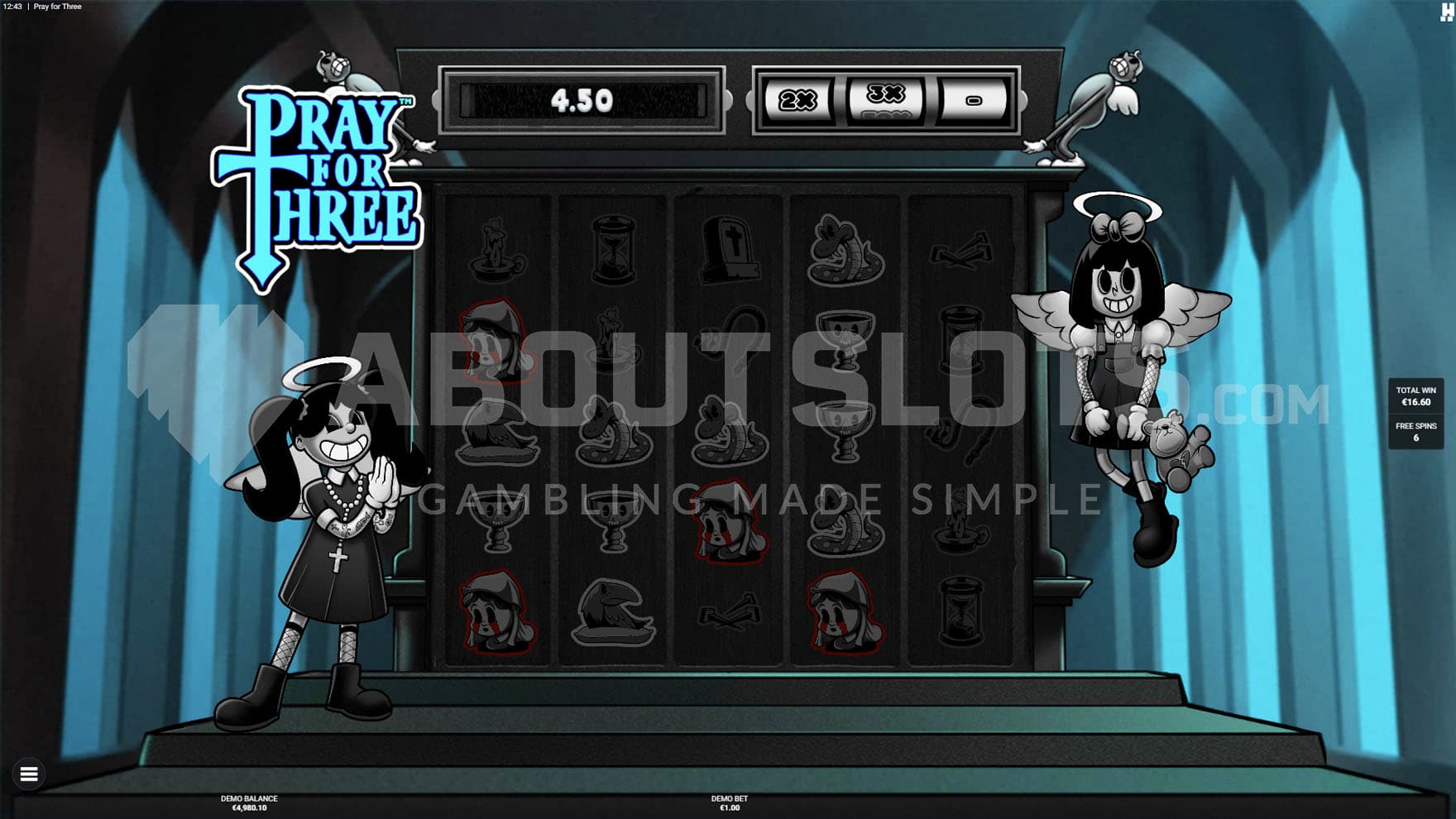 Wicked Ways bonus in progress showing 2 out of 3 multiplier sections active, selecting values to boost the 4.50 win.