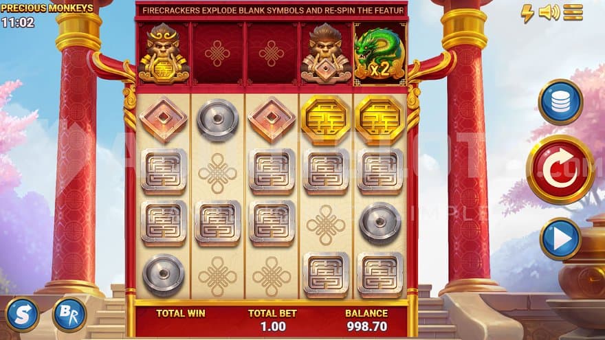 A casino slot with 5 reels and 4 rows with a special row at the top.