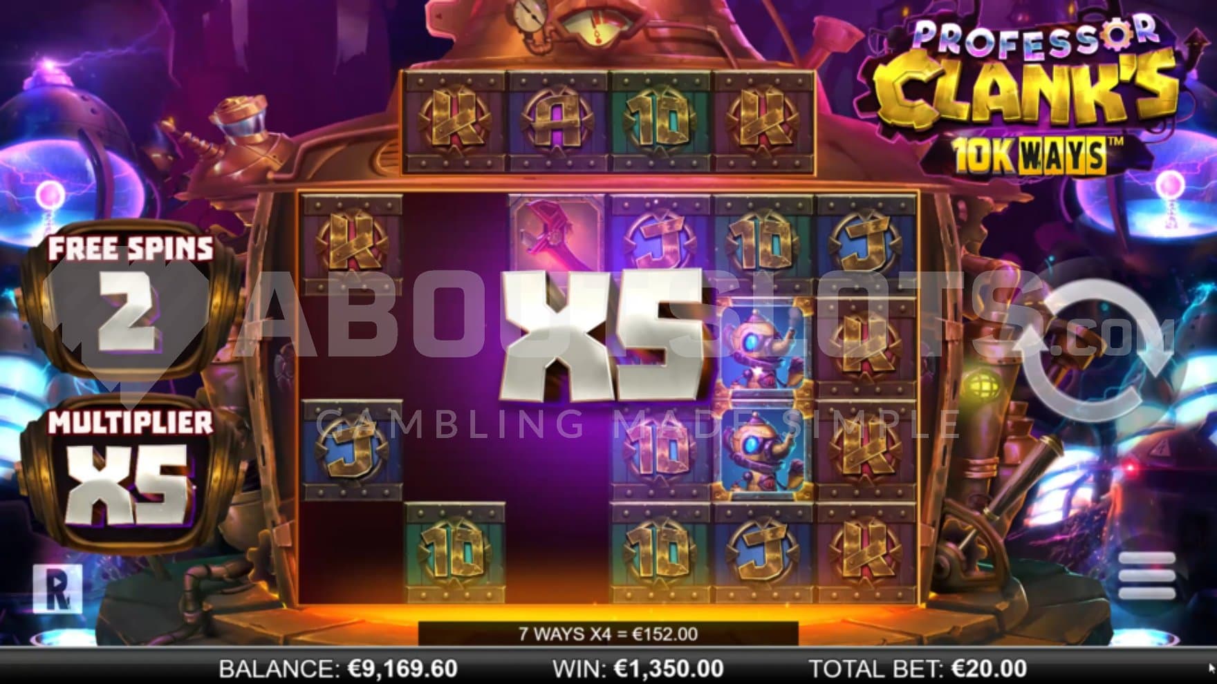 An x5 multiplier in the Free Spins.