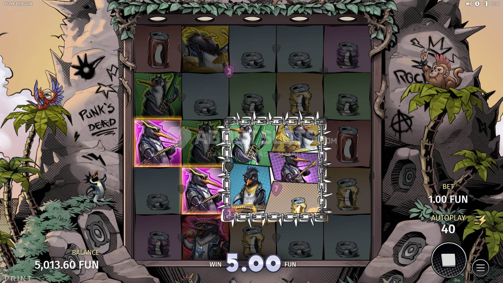 Mosh Pit feature triggered in the base game, placing a 2x2 substituting cluster on the grid.